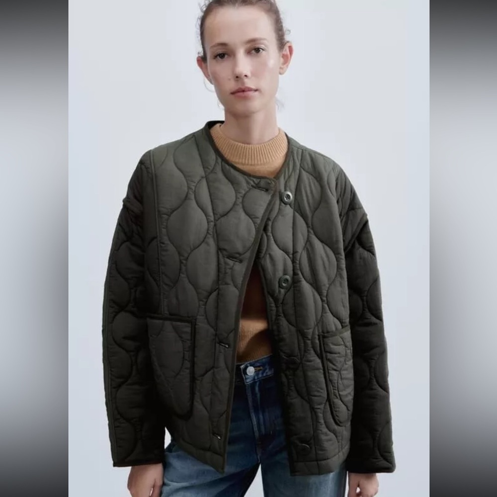 NWT ZARA QUILTED WATER REPELLENT JACKET ZW COLLECTION L  2969